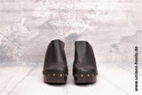 1005 - High-quality, handmade high-heel clogs with real wooden soles and real leather 