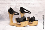1008 - Exotic handmade high heels with real wooden sole and real leather