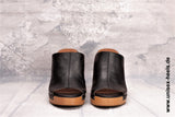 UNISEX HEELS - 2001 | High Heel Pantoletten | handgefertigt | kleine & große Größen | echt Holzsohle und echt Leder | Farbe Schwarz | High  Heels Plateau | Hohe Schuhe für Jeden | Bequeme Pumps