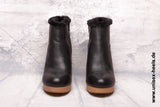 TALONS UNISEXES - 2008 | Bottes à talons hauts | fait à la main | petites et grandes tailles | semelle en bois véritable et cuir véritable | Couleur Noir | Plateforme à talons hauts | Des chaussures hautes pour tous | Des bottes confortables