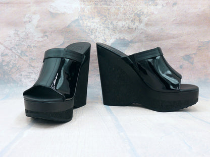 Warsaw - High-heeled clogs with wedge heel 