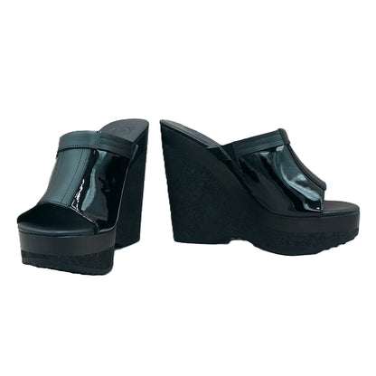 Warsaw - High-heeled clogs with wedge heel 