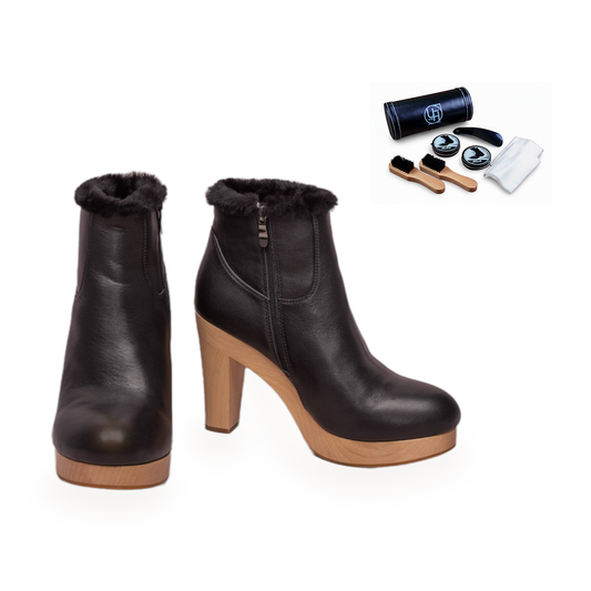 Berlin - High-Heel-Stiefeletten + Alejandro - Schuhpflegeset zum Sonderpreis