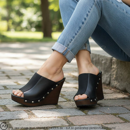Genf - High-Heel-Clogs mit Keilabsatz