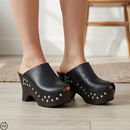 Palermo - High-Heel-Clogs mit Keilabsatz