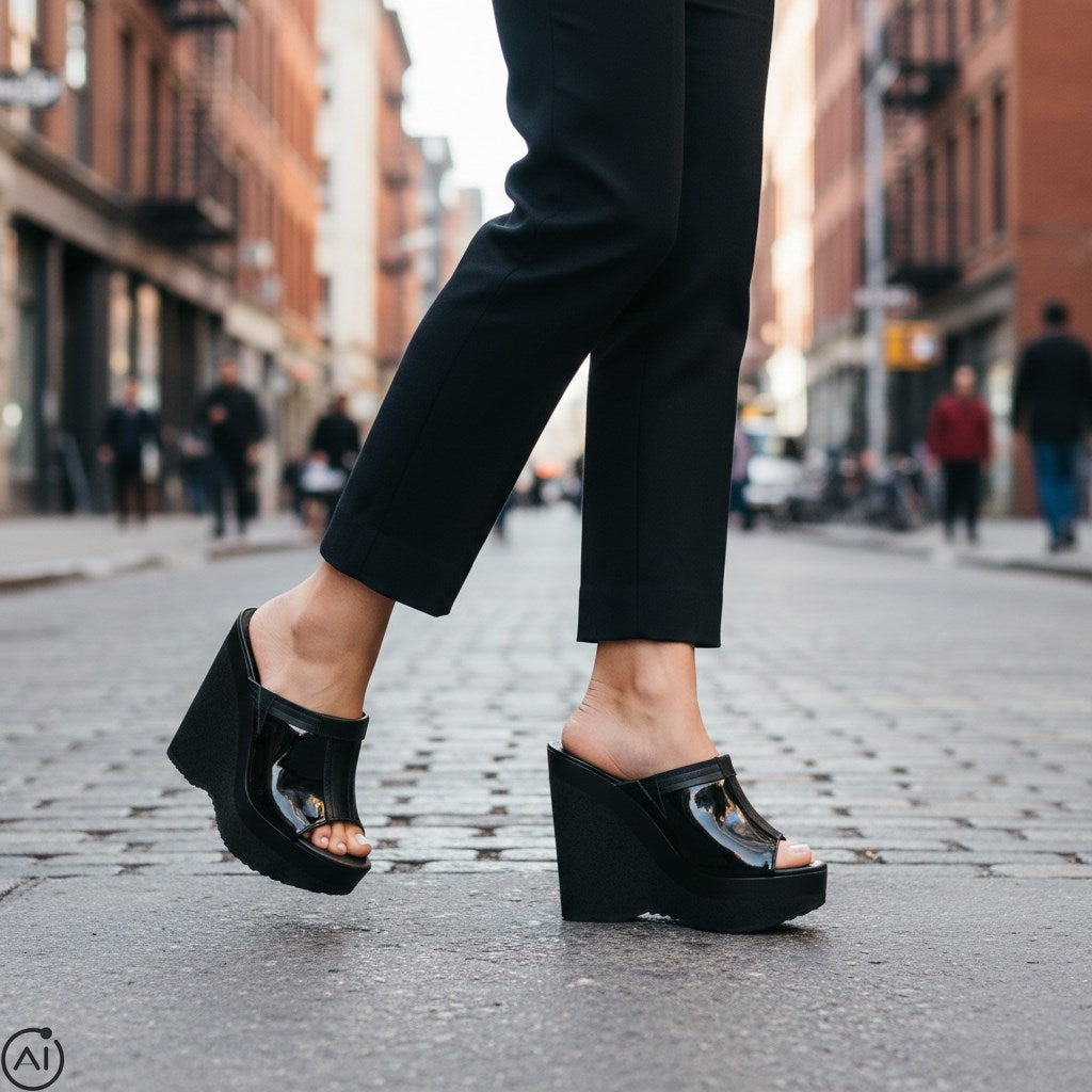 Warschau - High-Heel-Clogs mit Keilabsatz