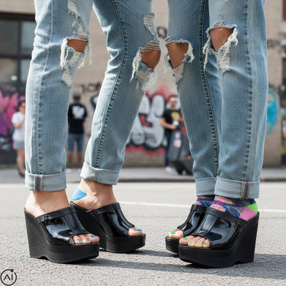 Warschau - High-Heel-Clogs mit Keilabsatz