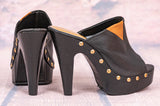 1009g - High quality handmade high heels with real wooden sole and genuine leather.
